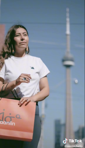 Ojibwe clothing company AaniinHello on TikTok