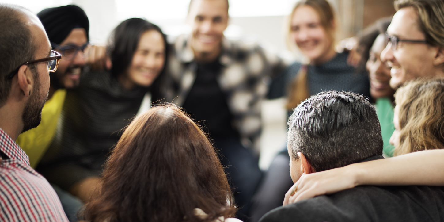 Group of people in a huddle